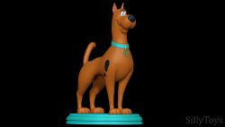  3d_(artwork) 3d_modeling 3d_print black_background brown_body canid canine collar digital_media_(artwork) feral hanna-barbera hi_res male mammal muzzle_(disambiguation) raised_tail scooby-doo scooby-doo_(series) sillytoys simple_background smile solo spot_(disambiguation) tail 