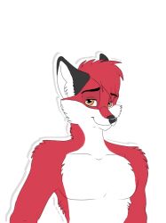  2012 aimee-evilcuteness alpha_channel anthro arm_tuft black_ears black_eyebrows black_nose canid canine cheek_tuft closed_smile collarbone digital_drawing_(artwork) digital_media_(artwork) eyebrow_through_hair eyebrows facial_tuft flat_colors fox fur hair half-closed_eyes inner_ear_fluff james_(red08fox) male mammal mouth_closed multicolored_body multicolored_fur narrowed_eyes orange_eyes outline pecs red_body red_fox red_fur red_hair short_hair shoulder_tuft simple_background smile solo translucent translucent_hair transparent_background true_fox tuft white_body white_fur white_inner_ear_fluff white_outline 