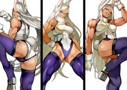  55level absurd_res animal_humanoid breasts clothed clothing female hi_res humanoid lagomorph lagomorph_humanoid leporid_humanoid looking_at_viewer mammal mammal_humanoid muscular muscular_female muscular_humanoid my_hero_academia rabbit_humanoid rumi_usagiyama solo 