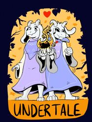  2019 3:4 anthro asriel_dreemurr_(god_form) biped boss_monster_(undertale) bovid caprine clothing digital_drawing_(artwork) digital_media_(artwork) duo female fire fur heart_symbol hi_res horn knotsosfw magic male mammal mother_(lore) mother_and_child_(lore) mother_and_son_(lore) parent_(lore) parent_and_child_(lore) parent_and_son_(lore) son_(lore) standing text toriel undertale undertale_(series) white_body white_fur 