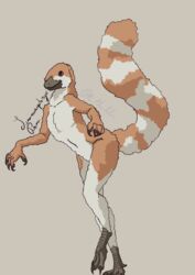  absurd_res ambiguous_gender anthro grey_background hi_res nude pitta_the_italian simple_background sinosauropteryx solo 