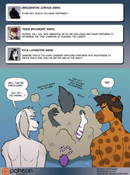  anubian_jackal ask_blog black_nose canid canine canis catfight conditional_dnp dialogue dialogue_box diamond_(kadath) digital_media_(artwork) domestic_dog english_text equid equine eyebrows female fight fight_cloud fighting_over_boy fur giraffe giraffid group jackal kadath male mammal nightshade_(kadath) patreon patreon_logo patrick_(kadath) sebastian_(kadath) signature speech_bubble text tumblr url user_avatar zebra 