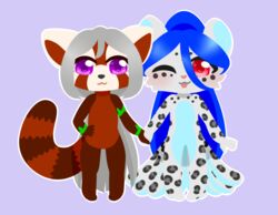  2020 5_fingers ailurid anthro biped blep chibi digital_media_(artwork) duo eyelashes featureless_crotch felid female fingers fur hair hand_holding happy humanoid_hands kaliancia long_hair looking_at_viewer mammal markings multi_tail naska_(zro4825) nude octipop pantherine red_body red_fur red_panda simple_background smile snow_leopard spots spotted_body spotted_fur standing striped_body striped_fur stripes tail tongue tongue_out white_body white_fur 