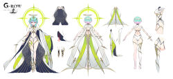  braid breast_curtain breasts cassius_(phantom_of_the_kill) chains cloak closed_mouth female from_behind full_body green_hair halo highres holding holding_polearm holding_weapon looking_at_viewer official_alternate_costume official_art orange_hair outstretched_arm phantom_of_the_kill polearm shibuhiko short_shorts shorts simple_background single_thighhigh smile socks solo spear straight-on thighhighs thighs underboob weapon white_background white_cloak white_socks 