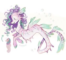  digital_media_(artwork) equid equine female feral fin fish hair hasbro hooves horse mammal marine mlp_g1 my_little_pony open_mouth pink_body pony runkpori sea_breeze_(mlp) seahorse seapony_(mlp) simple_background smile solo syngnathid syngnathiform tail tail_fin text white_background 