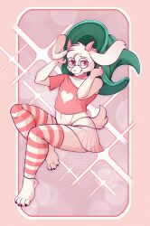  abstract_background anthro aphrodi bottomwear bovid caprine clothing deltarune eyewear femboy glasses goat hat headgear headwear hi_res horn legwear male mammal pattern_clothing pattern_legwear pattern_stockings ralsei round_glasses skirt solo stockings striped_clothing striped_legwear striped_stockings stripes undertale_(series) 