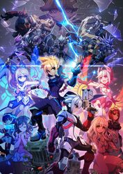  acura_(gunvolt) artist_request asroc_(gunvolt) azure_striker_gunvolt azure_striker_gunvolt_2 blonde_hair blue_eyes blue_hair character_request ghauri_(gunvolt) gibril_(gunvolt) gun gunvolt hatakeyama_yoshitaka highres lightning lumen_(gunvolt) mytyl_(gunvolt) nike_(gunvolt) nimrod_(gunvolt) nowa_(gunvolt) official_art ouka_(gunvolt) purple_eyes roro_(gunvolt) tenjian_(gunvolt) teseo_(gunvolt) weapon white_hair xiao_wu_(gunvolt) 