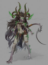  absurd_res ambiguous_gender anthro bottomwear clan_sniek claws clothed clothing deity demon duo female female_focus glowing hair hi_res horn jewelry kiguri loincloth long_hair macro mammal rodent skaven smaller_version_at_source solo_focus spikes the_horned_rat thorns translucent translucent_clothing verminqueen warhammer_(franchise) warhammer_fantasy warpstone 