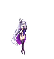  ahoge amakubo_kaede bare_shoulders black_gloves boots breasts corruption dark_persona elbow_gloves female full_body game_cg gloves hair_ornament high_heels highleg highleg_leotard highres kouyoku_senki_exs-tia large_variant_set leotard long_hair looking_at_viewer non-web_source official_art pink_eyes purple_eyes purple_leotard rextia_mei showgirl_skirt simple_background small_breasts smile solo tachi-e thigh_boots thighhighs transparent_background variant_set very_long_hair white_hair 