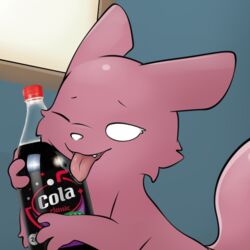  1:1 beverage bottle cdt2s censored coca-cola cola compression_artifacts container creative_censorship female feral holding_bottle holding_container holding_object licking licking_object ragnarok_(cdt2s) rain_world slugcat soda soda_bottle solo tongue tongue_out videocult 