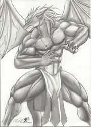  2012 5_fingers abs anthro azure_ebonwing big_muscles clothed clothing crotch_apron cylnx dark_nipples dragon european_mythology fingers hair hi_res huge_muscles jewelry male membrane_(anatomy) membranous_wings muscular muscular_anthro muscular_male muscular_thighs mythological_creature mythological_scalie mythology necklace no_pupils pecs scalie shimmering_spectrum solo tail topless topless_male vein veiny_muscles veiny_wings western_dragon wings 