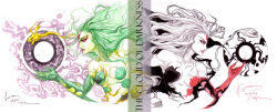  2009 2girls bare_shoulders breasts character_name cloud_of_darkness dated dissidia_final_fantasy dominic_ian_cabatit elbow_blade elbow_gloves energy_ball eyeliner facial_mark final_fantasy final_fantasy_iii fingernails forehead_mark from_side gloves green_gloves green_hair hand_up highres index_finger_raised lipstick long_hair makeup multiple_girls multiple_persona nick-ian official_alternate_costume parted_lips powering_up red_eyeliner red_gloves red_lips revealing_clothes sharp_fingernails timestamp v-shaped_eyebrows very_long_fingernails white_hair 