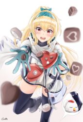  artist_name bird black_bodysuit blonde_hair blush bodysuit bow candy chicken chocolate female food gamryous girls&#039;_frontline gloves green_hairband hairband hairbow heart heart-shaped_chocolate highres jacket long_hair looking_at_viewer multicolored_clothes multicolored_gloves ponytail red_eyes russian_flag scarf smile solo sv-98_(girls&#039;_frontline) sv-98_(mod3)_(girls&#039;_frontline) thighhighs turtleneck valentine white_jacket white_scarf 