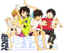  5boys aoyagi_hajime friends imaizumi_shunsuke multiple_boys naruko_shoukichi onoda_sakamichi simple_background sitting teshima_junta yowamushi_pedal 