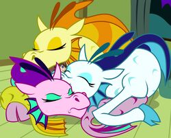  2017 adagio_dazzle_(eg) anon aria_blaze_(eg) badumsquish cuddle_puddle cuddling equestria_girls female frown generic_messy_hair_anime_anon group grumpy happy hasbro hi_res human male mammal my_little_pony siren size_difference sleeping sonata_dusk_(eg) 