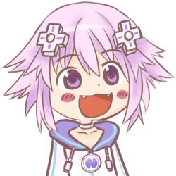  choujigen_game_neptune d-pad female kelsuis meme neptune_(choujigen_game_neptune) neptune_(series) ohayou_(meme) parka purple_eyes purple_hair 