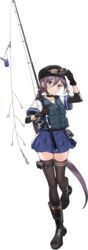  akebono_(kancolle) akebono_(saury_festival)_(kancolle) akebono_kai_ni_(kancolle) bell black_thighhighs blue_skirt drew_(drew213g) eyewear_on_headwear female fishing_rod flower full_body gloves hair_bell hair_flower hair_ornament hat highres jingle_bell kantai_collection long_hair official_alternate_costume official_art peaked_cap pleated_skirt purple_eyes purple_hair school_uniform searchlight serafuku short_sleeves side_ponytail skirt solo sunglasses tachi-e thighhighs transparent_background very_long_hair vest 