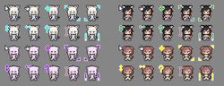  4girls ? animal_ears black_hair blue_eyes brown_eyes brown_hair cat_ears cat_girl cursor cursor_(medium) dog_ears dog_girl hololive hololive_gamers inugami_korone morinaga_kokoa multicolored_hair multiple_girls nekomata_okayu one_eye_closed ookami_mio pixel_art purple_eyes purple_hair red_hair shirakami_fubuki streaked_hair tail virtual_youtuber white_hair wolf_ears wolf_girl 