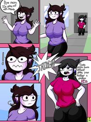  black_hair brown_hair busty comic dialogue duo eye_bags female hands_on_hips incest jaiden jaiden_animations jaidens_mom long_hair milf mother_and_daughter multiple_girls piercing solidrich youtube youtuber 