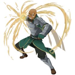  1boy agil agil_(sao-alo) armor armored_boots bald belt black_pants boots breastplate clenched_hand clenched_teeth dark-skinned_male dark_skin energy facial_tattoo fingerless_gloves full_body gloves glowing glowing_hand green_gloves incoming_attack incoming_punch looking_at_viewer magic male_focus official_art pants pauldrons powering_up punching shoulder_armor solo stance standing sword_art_online sword_art_online:_code_register tattoo teeth transparent_background 