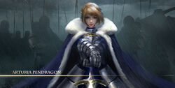  armor armored_dress artoria_pendragon_(fate) blonde_hair blue_cape blue_dress blue_ribbon breastplate cape character_name commentary cowboy_shot dress english_commentary excalibur_(fate/stay_night) fate/stay_night fate_(series) faulds female full_armor fur-trimmed_cape fur_trim gauntlets green_eyes hair_ribbon helmet holding holding_sword holding_weapon looking_at_viewer motion_blur outdoors parted_lips photoshop_(medium) polearm rain ribbon saber_(fate) shade solo_focus swept_bangs sword weapon wet wind yueyue 