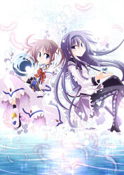  2girls akemi_homura akemi_homura_(magical_girl) commentary_request cristina_valenzuela crossover highres image_sample kazekawa_nagi lyrical_nanoha magical_girl mahou_shoujo_lyrical_nanoha mahou_shoujo_madoka_magica mahou_shoujo_madoka_magica_(anime) md5_mismatch multiple_girls pantyhose pixiv_sample takamachi_nanoha twintails voice_actor_connection 