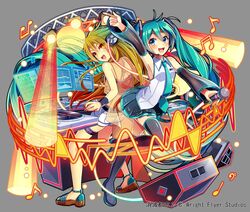  fishnets garter hatsune_miku headphones heels nou see_through thighhighs vocaloid 