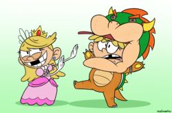  bowser_(cosplay) cosplay lana_loud lola_loud lolicon missing_teeth princess_peach_(cosplay) the_loud_house voxelsweater 