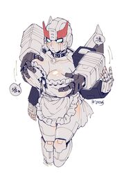  apron autobot blush breast_grab breasts cleavage collar female legs prowl rule_63 transformers 