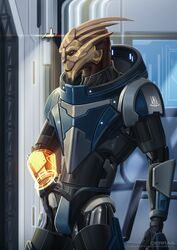  absurd_res alien armor bioware cierras electronic_arts hand_on_hip hi_res looking_at_viewer male mass_effect omni-tool red_eyes solo standing turian vocus_salvinian 