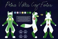  absurd_res anthro canid canine canis chimera coyote female fox hi_res hybrid invalid_tag magical_girl_outfit mammal markings model_sheet solo star_(marking) starryyipyip voltee_coy_ferine 