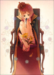  21grams axis_powers_hetalia bad_id bad_pixiv_id barefoot chair crown feet female flower liechtenstein_(hetalia) photoshop_(medium) princess short_hair solo 