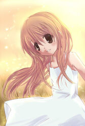  bad_id bad_pixiv_id brown_eyes brown_hair clannad dress female girl_from_the_illusionary_world long_hair solo yutori 