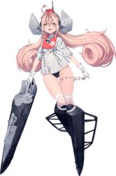  ass_visible_through_thighs ballet_boots bell coat drum_(kancolle) female full_body gloves grey_eyes hair_ornament hat headgear highres kantai_collection kneehighs long_hair neck_bell official_art over-kneehighs parted_bangs pink_hair shizuma_yoshinori smile socks solo star_(symbol) star_hair_ornament swimsuit swimsuit_under_clothes thigh_gap thigh_strap thighhighs thighs transparent_background turret very_long_hair weapon white_coat white_gloves white_socks wide_hips 