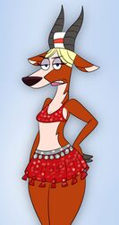  2016 antelope anthro bovid cartoon_network clothing cosplay disney female gazelle gazelle_(zootopia) hair hat headgear headwear hi_res mammal my_gym_partner&#039;s_a_monkey nurse_clothing nurse_gazelle nurse_hat nurse_headwear scobionicle99 solo zootopia 