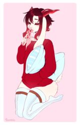  absurd_res bovid caprine chill clothed clothing cozy femboy goat hi_res mammal pillow sunshiu warmers 