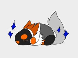  4:3 black_outline black_visor blep blue_star blush blush_lines female fur fur_tuft grey_body grey_fur grey_tail hi_res laura_tree loaf machine multicolored_body multicolored_fur open_mouth orange_blush orange_body orange_eyes orange_fur orange_mouth outline protogen protogen_visor raised_tail simple_background simplextree9 solo stars_around_body tail tongue tongue_out tuft white_background white_body white_fur 