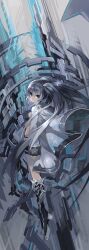  absurdres black_hair black_rock_shooter black_rock_shooter_(character) blue_eyes commentary_request female highres long_hair looking_at_viewer mamuru solo 