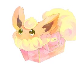  bad_id bad_pixiv_id bag flareon green_eyes nekoto_rina no_humans pokemon pokemon_(creature) simple_background 