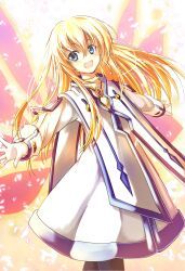  bad_id bad_pixiv_id blonde_hair blue_eyes colette_brunel commentary_request female fuepo highres long_hair open_mouth outstretched_arms pantyhose pink_wings smile solo spread_arms tales_of_(series) tales_of_symphonia wings 