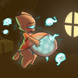  anthro aroused_face domestic_cat felid feline felis ghost ghost_pregnancy group humanoid inflation male mammal pregnant pregnant_male solo spirit tang_(woopwoomp) whining woopwoomp 