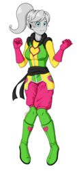  :3 absurdres belt blue_eyes blush blush_stickers boots breasts colored_skin commentary_request dragon_ball dragon_ball_xenoverse female female_majin full_body grey_skin heart highres kama-ta large_breasts mirai_senshi pantyhose puddin&#039;_(teamfourstar) simple_background solo teamfourstar transparent_background 