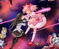  6+girls akemi_homura akemi_homura_(magical_girl) asteroid bad_id bad_pixiv_id black_eyes black_hair dual_persona holding_hands inai_inai interlocked_fingers kaname_madoka kaname_madoka_(magical_girl) kyuubee long_hair magical_girl mahou_shoujo_madoka_magica mahou_shoujo_madoka_magica_(anime) meteor miki_sayaka miki_sayaka_(magical_girl) multiple_girls pantyhose pink_hair red_eyes riding sakura_kyoko sakura_kyoko_(magical_girl) shoes short_hair space spoilers tileable tomoe_mami tomoe_mami_(magical_girl) 