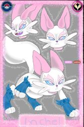  2022 3_fingers 3_toes blue_sclera digitigrade elchuydra fakemon fangs feet felid female feral fingers fur hi_res mammal multicolored_body multicolored_fur pink_eyes solo teeth toes two_tone_body two_tone_fur white_body white_fur 