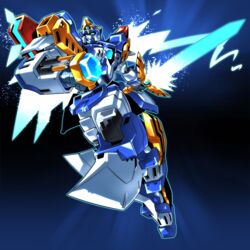  blue_eyes charging_forward clenched_hand energy_sword falsaber holding holding_sword holding_weapon kouichi_(kouichi-129) mecha no_humans robot science_fiction solo super_robot super_robot_wars super_robot_wars_bx sword twisted_torso weapon 