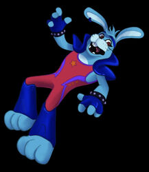  anthro blue_body bracelet buckteeth clothing ear_piercing falling fingerless_gloves five_nights_at_freddy&#039;s five_nights_at_freddy&#039;s:_security_breach five_nights_at_freddy&#039;s:_security_breach_ruin glamrock_bonnie_(fnaf) gloves handwear jewelry lagomorph leporid mammal official_art open_mouth piercing rabbit scottgames solo spiked_bracelet spikes steel_wool_studios teeth unknown_artist 