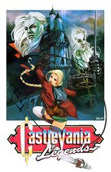  2boys alucard_(castlevania) arms_up artist_name bat_(animal) belt belt_pouch black_gloves blonde_hair box_art braid building castle castlevania_(series) castlevania_legends cloud coat colored_skin copyright_name cover cross daniel_oduber dracula_(castlevania) facial_hair fake_box_art female flying forehead full_body gloves green_skirt hair_over_shoulder highres holding holding_sword holding_weapon jacket lips logo long_hair long_sleeves looking_at_viewer looking_back miniskirt moustache multiple_boys parted_lips photoshop_(medium) pointy_ears ponytail pouch rain realistic red_coat red_eyes shorts signature single_braid skirt sonia_belmont sword thighhighs very_long_hair video_game video_game_cover weapon whip white_hair white_legwear white_skin 