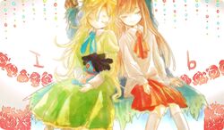  2girls doll dress eve_(ib) hii101 ib mary_(ib) sleeping 