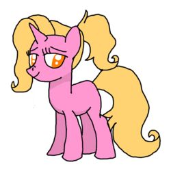  1:1 alpha_channel equid equine female feral friendship_is_magic fur hasbro horn looking_at_viewer luster_dawn_(mlp) mammal mane my_little_pony mythological_creature mythological_equine mythology orange_mane pink_body pink_fur simple_background standing transparent_background unicorn whistle_blossom 