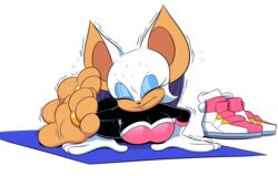  3_toes anthro barefoot bat closed_eyes deepcreases digit_ring feet female foot_focus hi_res jewelry mammal ring rouge_the_bat sega soles solo sonic_the_hedgehog_(series) toe_ring toes yoga yoga_mat 